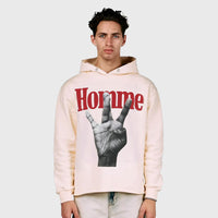 Homme + Femme Twisted Fingers Hoodie Cream with Red and Black