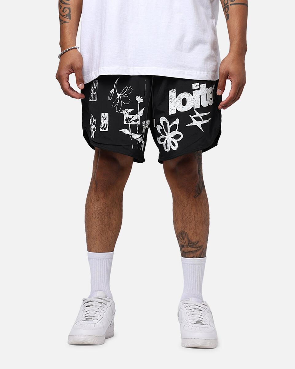 Loiter Flowerbed Walk Shorts Black