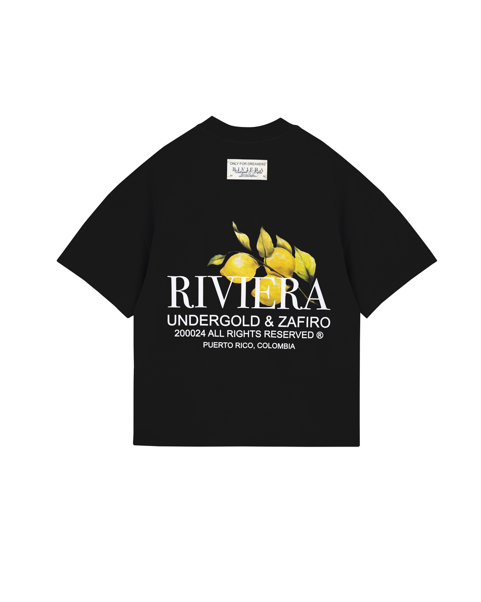 Undergold Riviera Lemon Tree Boxy Tee Black