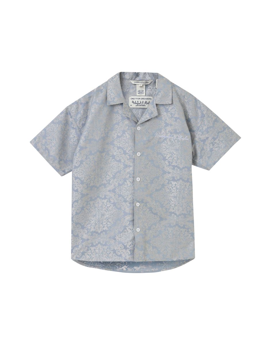 Undergold Riviera Jacquard Short Sleeve Shirt Sky Blue