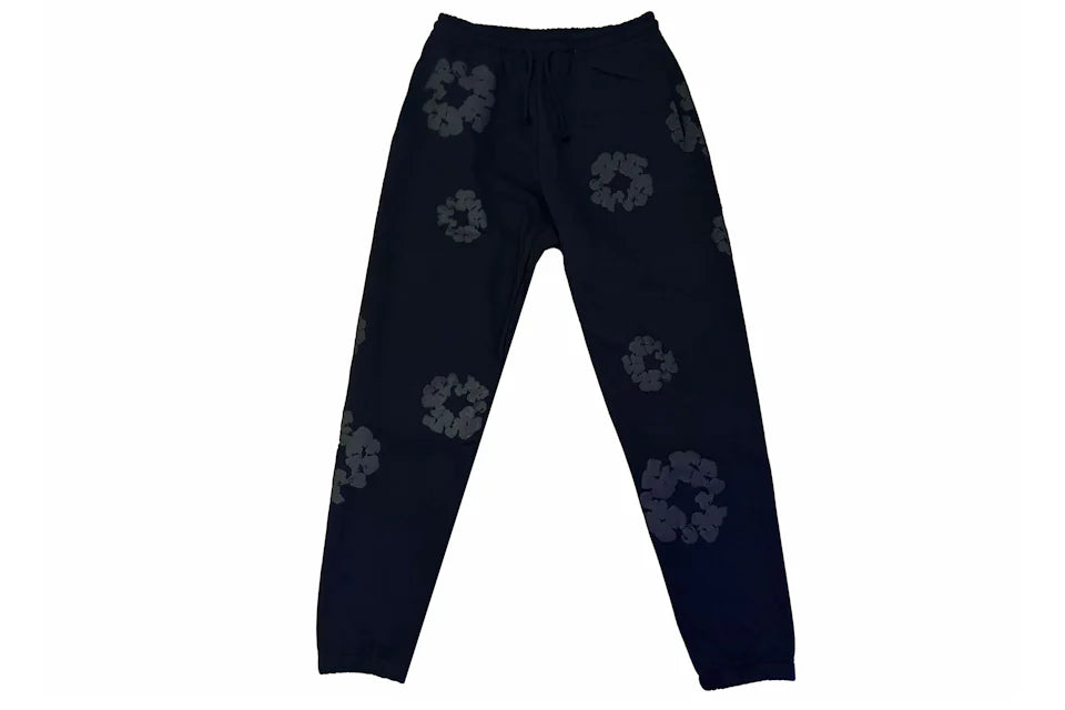 Denim Tears Cotton Wreath Mono Black Sweatpants