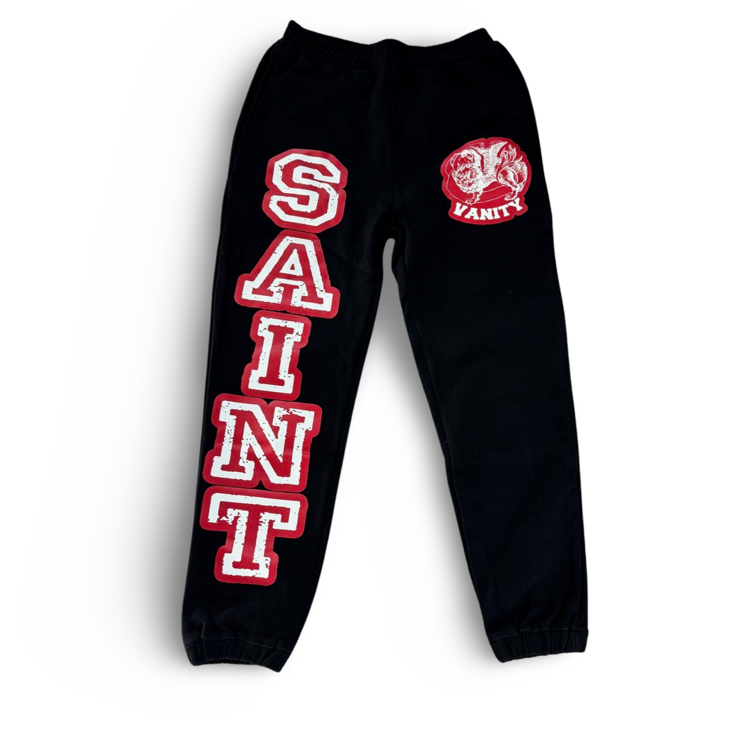 Saint Vanity Red On Black Sweats