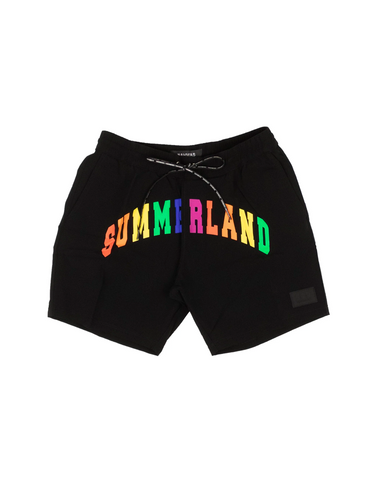NAHMIAS Black Rainbow Summerland Logo Swim Shorts