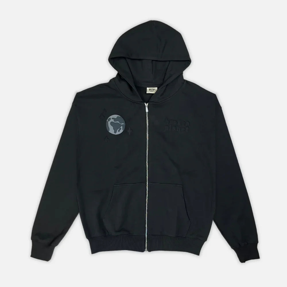 Broken Planet Spider Web Zip Up