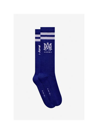 Amiri Dark Blue White Ribbed MA Athletic Socks