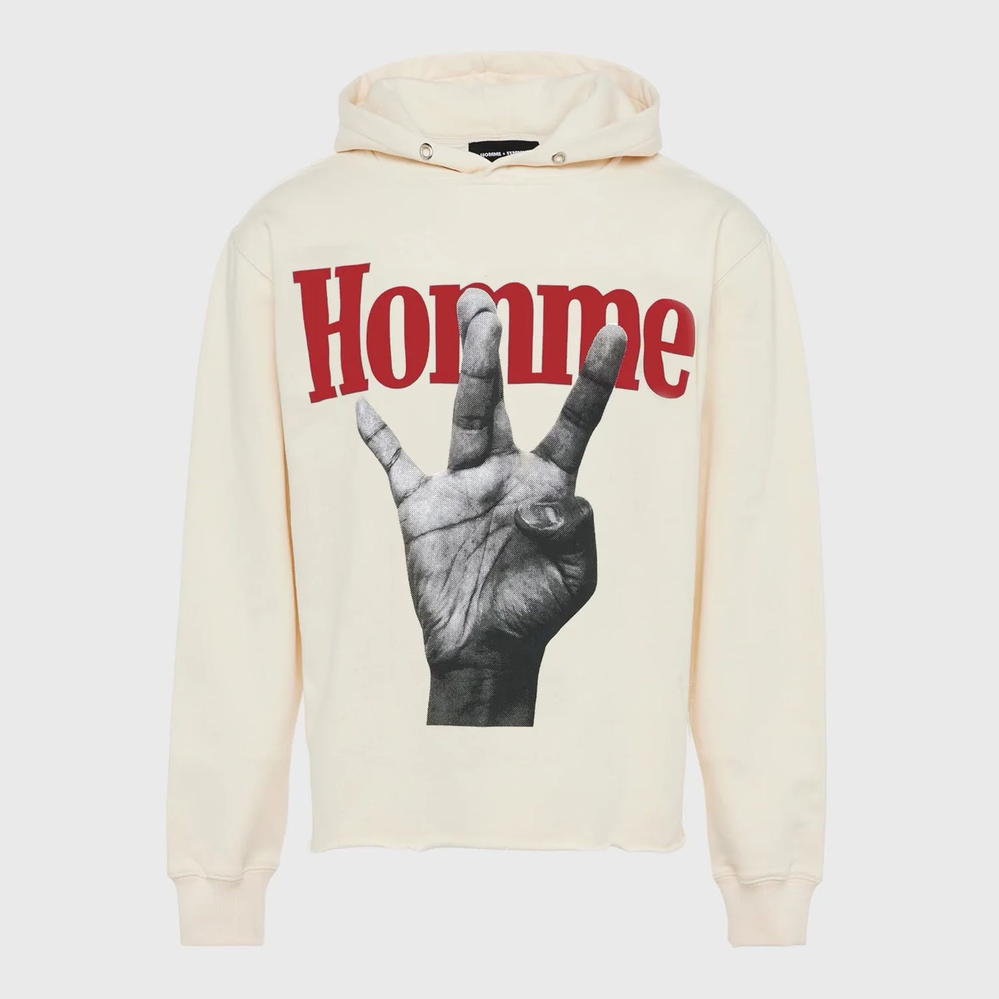 Femme Twisted Fingers Hoodie Cream and Red