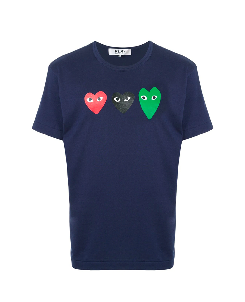 Comme Des Garçons Play Navy Hearts T-shirt