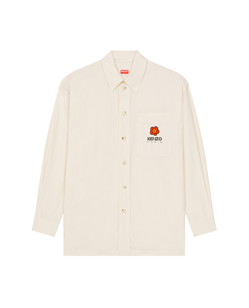 Kenzo Boke Flower Crest Oversized Button Down Tan